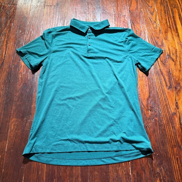 lululemon athletica Other - Lululemon Polo Shirt Mens Medium Teal Blue Performance Stretch Evolution *READ*